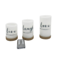 Ensemble de bougies LED scintillantes à piles avec télécommande, élégantes bougies sans flamme en cire avec corde de chanvre