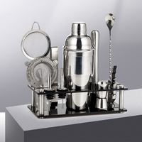 Ensemble d'outils de bar en acier inoxydable, kit de mélange de cocktails, accessoires professionnels pour barman, ensembles de cocktails en acier inoxydable