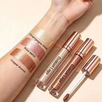 Maquillage en gros Ombretto Liquido OEM ODM Fard à paupières liquide métallique haute pigmentation, imperméable, or rose, logo personnalisé