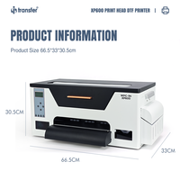 Imprimante DTF à impression rapide XP600 Circulation d'encre blanche PET Film impression t-shirt Machine de transfert de chaleur imprimante DTF A3 de bureau