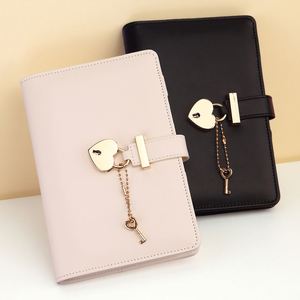 A5 Eco-Friendly PU Leather Hardcover Planner Custom <b>Diary</b> Notebook with Thread Sewing Binding and Lock - Product Image 2