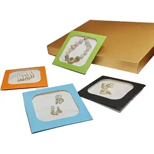 Caixa de embalagem para brincos de colar, caixas de exibição de joias personalizadas de metal retratado