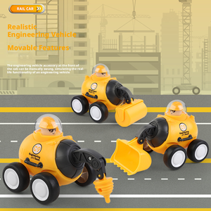HTL <span class=keywords><strong>Mini</strong></span> Press and Go, Juego de Juguetes de Construcción de Dibujos Animados y Carro Espacial, Plástico ABS, Juguete Educativo de Fricción para Niños - Product Image 3