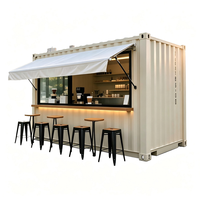 Kiosque Conteneur Préfabriqué Moderne SKYLINE à Montage Rapide et Respirant, avec Auvent Pliant, pour Café et Bar à Thé au Lait Modulaire