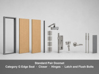 Porte en acier ignifugée 3 heures, homologuée UL, double battant, 45 mm, porte intérieure commerciale, paire standard