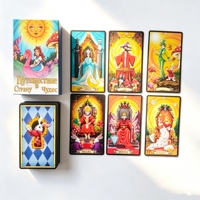 Baraja de Tarot Impresa Personalizada y Cartas de Tarot con Bordes Dorados, Cartas de Juego de Tarot a Todo Color para Juego Familiar