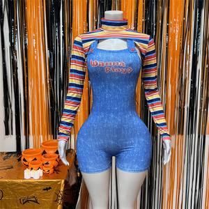 <span class=keywords><strong>Costumi</strong></span> di <span class=keywords><strong>Halloween</strong></span> per Donne, Spaventosa Bambola Killer del Film 'Wanna Play', Costume Intero da Personaggio del Film, Set Costume Chucky - Product Image 5