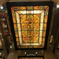 Dôme de plafond et attrape-soleil en vitrail durable multicolore personnalisé pour la décoration de la maison, du bar, de l'hôtel, de l'église, de la villa