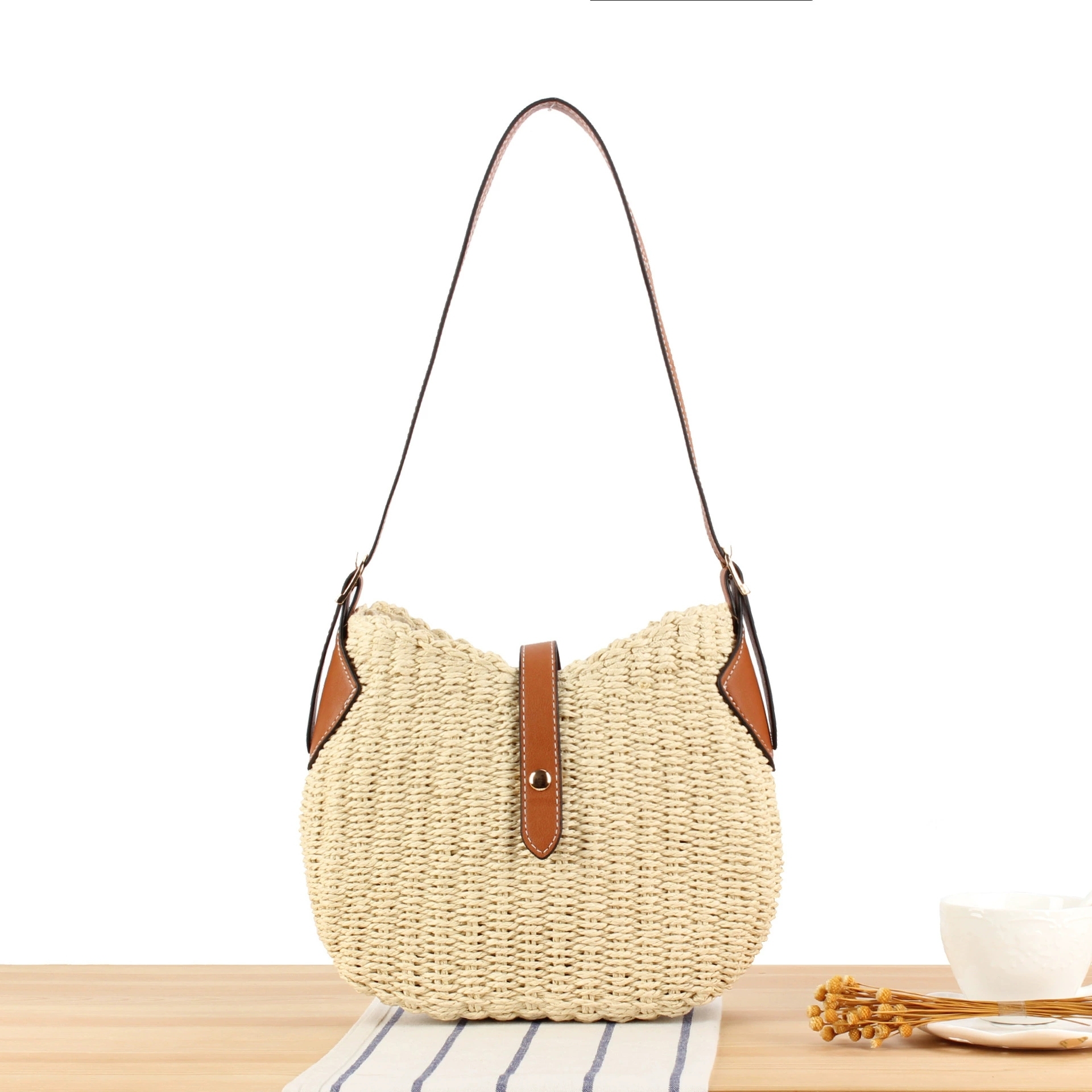 Straw Hobo Crossbody Bag Rattan Beach Purse for Women Vacation Fashion ZAVOOS Straw Crossbody Bag for Women, Handwoven Rattan Beach  main image 2
