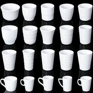 Vaso de Agua de Melamina Blanca A5, Vaso de Vajilla Comercial, Uso Especial para Restaurantes y Hoteles, Vaso de Té Antirrotura, Vaso de Plástico - Product Image 1