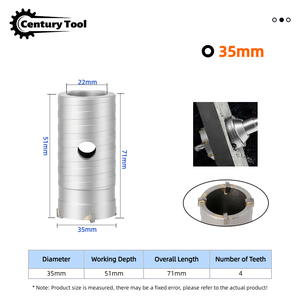 Forets à <span class=keywords><strong>béton</strong></span> professionnels de haute qualité pour usine, 30-160 mm, outils de découpe pour marteaux perforateurs SDS Plus, ensemble de scies cloches murales - Product Image 3