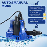 Pompe de retrait d'eau submersible automatique à haut débit de 0,3 CV pour couverture de piscine avec adaptateur de tuyau universel