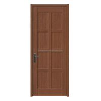 Porte pré-montée en WPC, style Shaker, pour extérieur, entrée principale, chambre et autres espaces intérieurs, design à panneau unique en bois, avec serrure intelligente