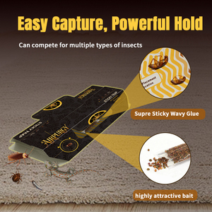 Paquete de 10 Trampas Adhesivas para Cucarachas con Cebo Integrado, Trampa para Plagas No Tóxica para Atrapar Cucarachas, Arañas y Geckos, para Uso en Interiores del Hogar - Product Image 3