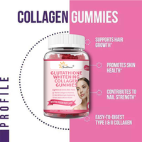 Complément de Glutathion et Collagène en Gommes Économique pour un Teint Uniforme, des Os, des Cheveux et des Ongles Sains