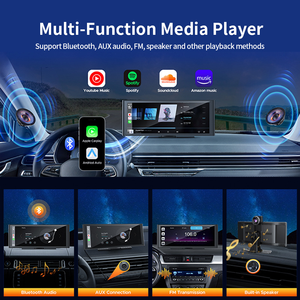 New Arrival <strong>10</strong>.26" Portable Multi-function Media <strong>Player</strong> Wireless Carplay <strong>Android</strong> Auto with 4K Dash Cam Waterproof Reverse Camera - Product Image 6