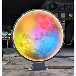 Senzhao - Decoración Moderna, Luminosa, con Forma de Luna, Escultura LED, Motivo de Farola, Luz Decorativa - Product Image 3