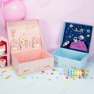 High quality luxury <b>pink</b> cartoon paper card <b>gift</b> packaging <b>box</b> bag, can be customized according to needs - Product Image 1