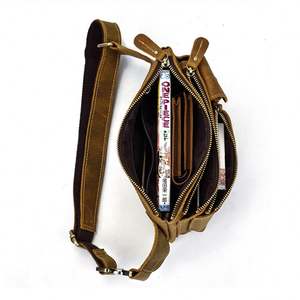 मंदी की वास्तविक चमड़े की विंटेज शैली छाती फैनी पैक वाटरप्रूफ फोन पाउच सूखे बैग बेल्ट पैटर्न के साथ चल रहे सामान - Product Image 5