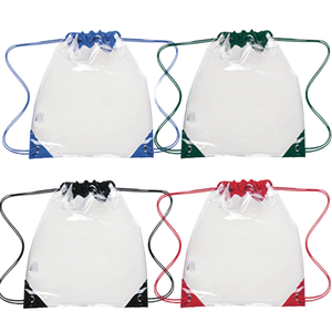 Custom Logo Clear Drawstring Backpack Bag Folding Sportpack for Sports and Travel with High Visibility for Logo Promotion