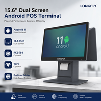Sistema de Punto de Venta con Pantalla Dual Android de 15.6 Pulgadas Longfly, Modelo X590, Juego Completo, Opción MSR, Bluetooth/WiFi