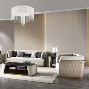 DAMOO Wohnzimmer Samt elegantes Stoffs ofa Couch im europäischen Stil modernes italienisches individuelles Hotelzimmer-Sofa