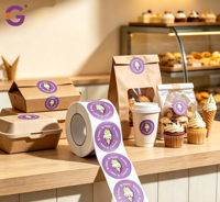 Étiquette personnalisée en rouleau, autocollante, imperméable, ronde, avec logo, pour boulangerie, restaurant, offre spéciale, emballage alimentaire, scellage