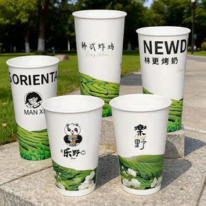 Gobelet en papier jetable à paroi simple ou double pour boissons chaudes avec couvercle, impression personnalisée de logo en usine, vente en gros, design 8 12 oz - Product Image 5