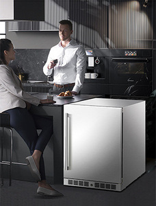 NE-355-P stainless steel door beverage air-cooled digital display R600A household countertop <b>refrigerator</b> - Product Image 5