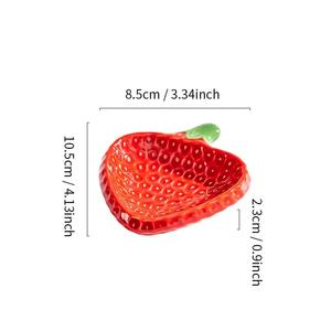 Reusable Eco-Friendly Strawberry Shape Underglaze Ceramic Tableware <b>Plate</b> in Different Sizes - Product Image 5
