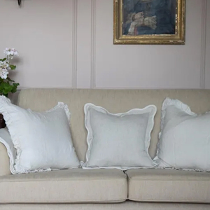 Bán Buôn 100% Tự Nhiên Tinh Khiết Pháp Linen Ruffle Đệm Bìa Gối Lanh Sọc Đệm Cho Trang Trí Đệm Bìa - Product Image 3