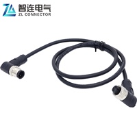 Câble d'extension étanche surmoulé avec connecteur circulaire M12 2 broches femelle-mâle pour capteur, codage A