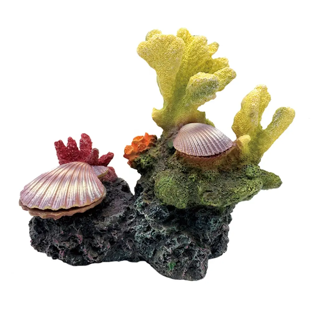 Handgemachte künstliche ornament perle shell aquarium harz korallen riff stein dekoration