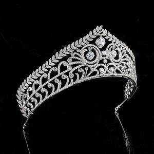 Principessa Caroline di Monaco corona high-end della sposa di cerimonia nuziale di zircon crown retrò da sposa tiara - Product Image 3