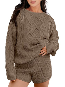 Completo Casual da <span class=keywords><strong>Donna</strong></span> per Autunno e Inverno, Set in Maglia a 2 Pezzi Comodo e Trendy, Maglieria Confortevole dei Migliori Fornitori - Product Image 2