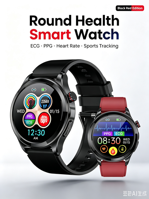 Health Management ECG PPG Smart Watch Blood Pressure Heart Rate SpO2 Sleep Monitor IPS IP67 CE Medical Certified 5-Day Battery