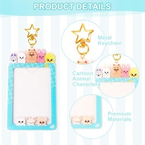 Porta Tarjetas de Acrílico con Diseño de Dibujos Animados, Personalizado, Bonito y Ligero, Llavero de Plástico, Regalo Promocional - Product Image 2
