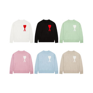 Maglione Invernale Casual da Donna Personalizzato di Alta Qualità, a Collo Alto con Motivo <span class=keywords><strong>Jacquard</strong></span> a Cuore e Logo Frontale - Product Image 4