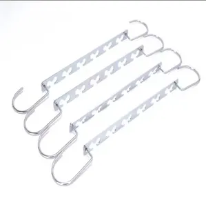 Bạc Kim Loại Wonder Hanger Tiết Kiệm Không Gian Nhiệm Vụ Nặng Nề Móc Áo Cho Tủ Quần Áo Tổ Chức