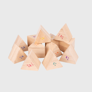 Conjunto de prismas de som de madeira para crianças, conjunto de 12 blocos de percussão para crianças, brinquedos sensoriais de atividades de ouvir e aprender para idades de 18 m + - Product Image 1