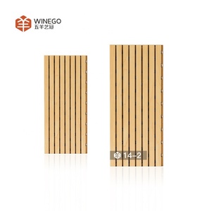 WINEGO legno scanalato pannello acustico decorativo legno MDF fonoassorbente scanalato pannello acustico per la parete interna - Product Image 1