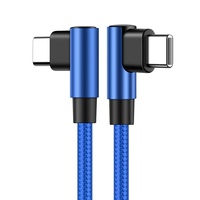 Ángulo recto 90 grados 60W 3A Cable USB C de carga rápida Tipo-c a Tipo-c Cable PD de carga rápida de USB-C para Samsung