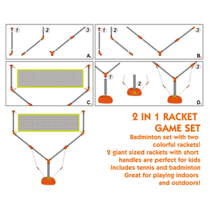 Bộ Đồ Chơi Vợt Cầu Lông 2 Trong 1, Đồ Chơi Thể Thao Ngoài Trời Cho Trẻ Em, Sân Sau, Bãi Biển - Product Image 6