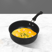 Panci Penggorengan telur baja karbon tidak lengket, wajan omelet baja karbon hitam putih memasak dapur