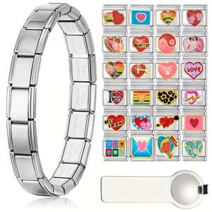 इतालवी आकर्षण कंगन diy सहायक उपकरण इतालवी लिंक चार्म्स ब्रेसलेट फैशन चूजों के लिए स्टेनलेस स्टील फैशन ब्रेसलेट - Product Image 1