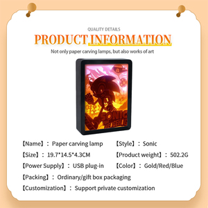 Artesanías de Arte de dibujos animados <span class=keywords><strong>sonic</strong></span> hechas a mano para niños, pintura con marco decorativo, luz de noche de cabecera para regalo de vacaciones, accesorios de Fotos de Fiesta - Product Image 2