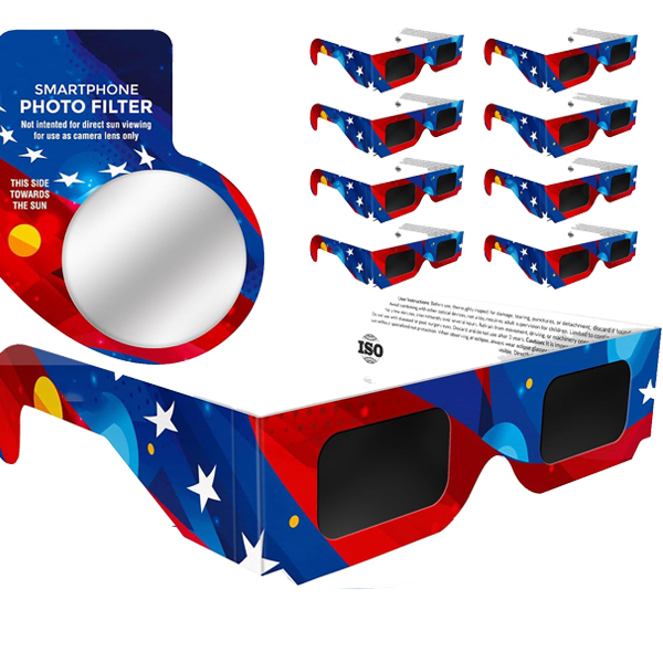Solar Eclipse Glasses AAS Approved CE and ISO Certified Eclipse Observation Glasses with Smartphone Photo Filter Lens
