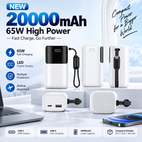 Station d'alimentation portable OEM ODM haute capacité avec câble intégré, écran LCD numérique, charge rapide PD 65W, vente en gros de batteries externes