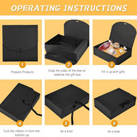 Carton recyclable de taille personnalisée emballage en carton noir rigide boîte cadeau de luxe pliable avec ruban cravate