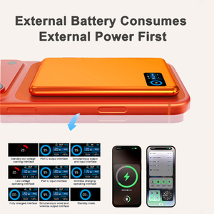 พาวเวอร์แบงค์แม่เหล็กบางเฉียบ ผลิตจากอลูมิเนียมอัลลอยด์ ความจุ 5000mah 10000mAh ชาร์จไร้สาย 3 in 1 สำหรับ <span class=keywords><strong>iPhone</strong></span> 18 17 <span class=keywords><strong>Pro</strong></span> <span class=keywords><strong>Max</strong></span> - Product Image 2